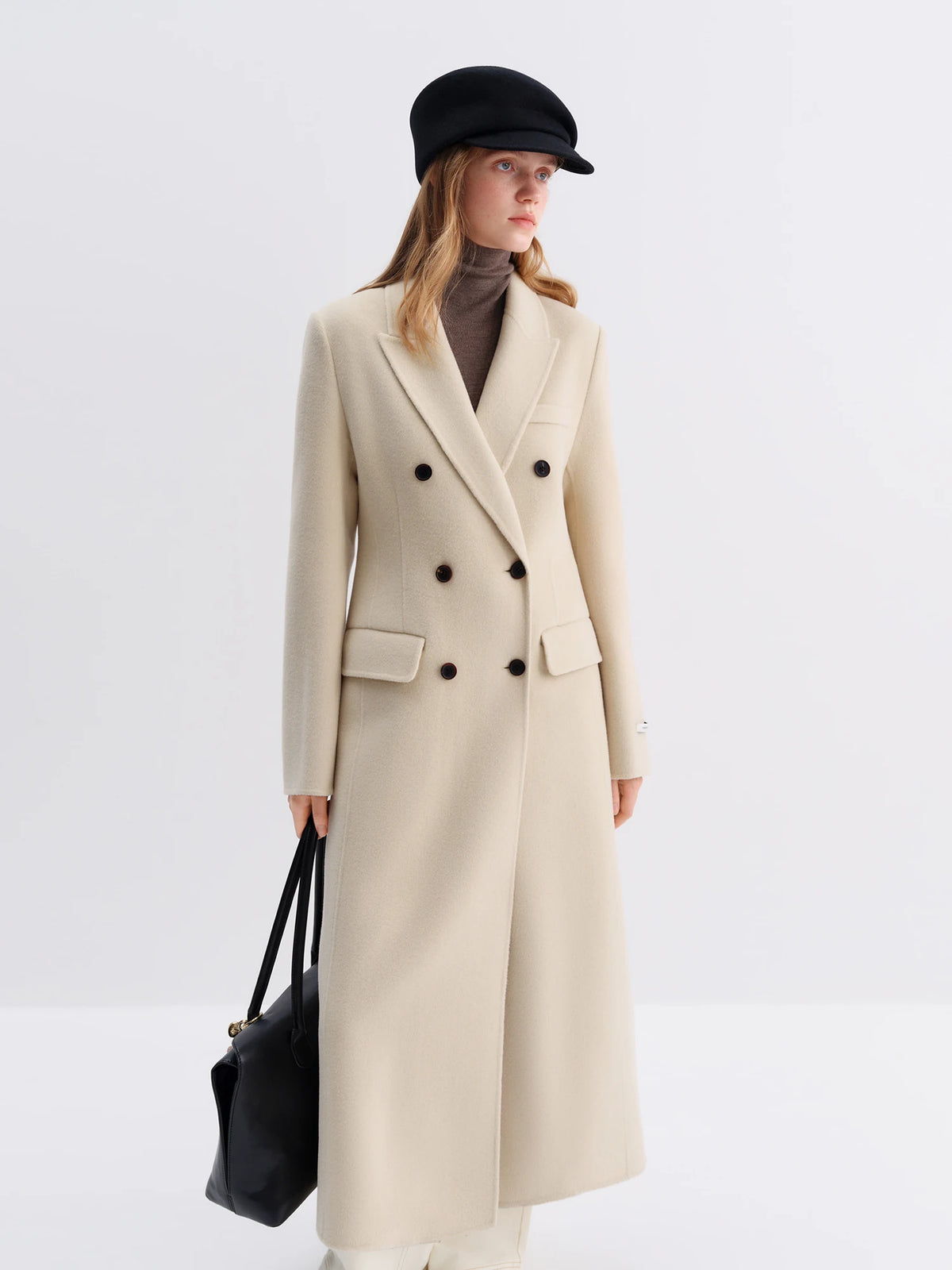 Women's Oversized Wool Coat | Double-Faced Tweed Winter Outerwear