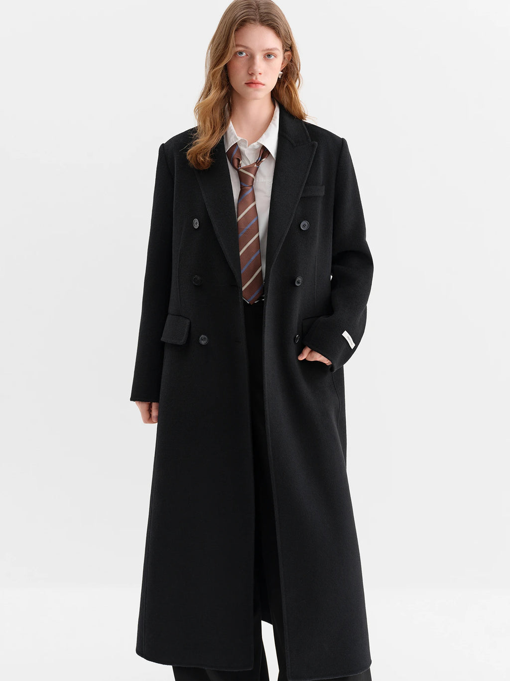 Women's Oversized Wool Coat | Double-Faced Tweed Winter Outerwear