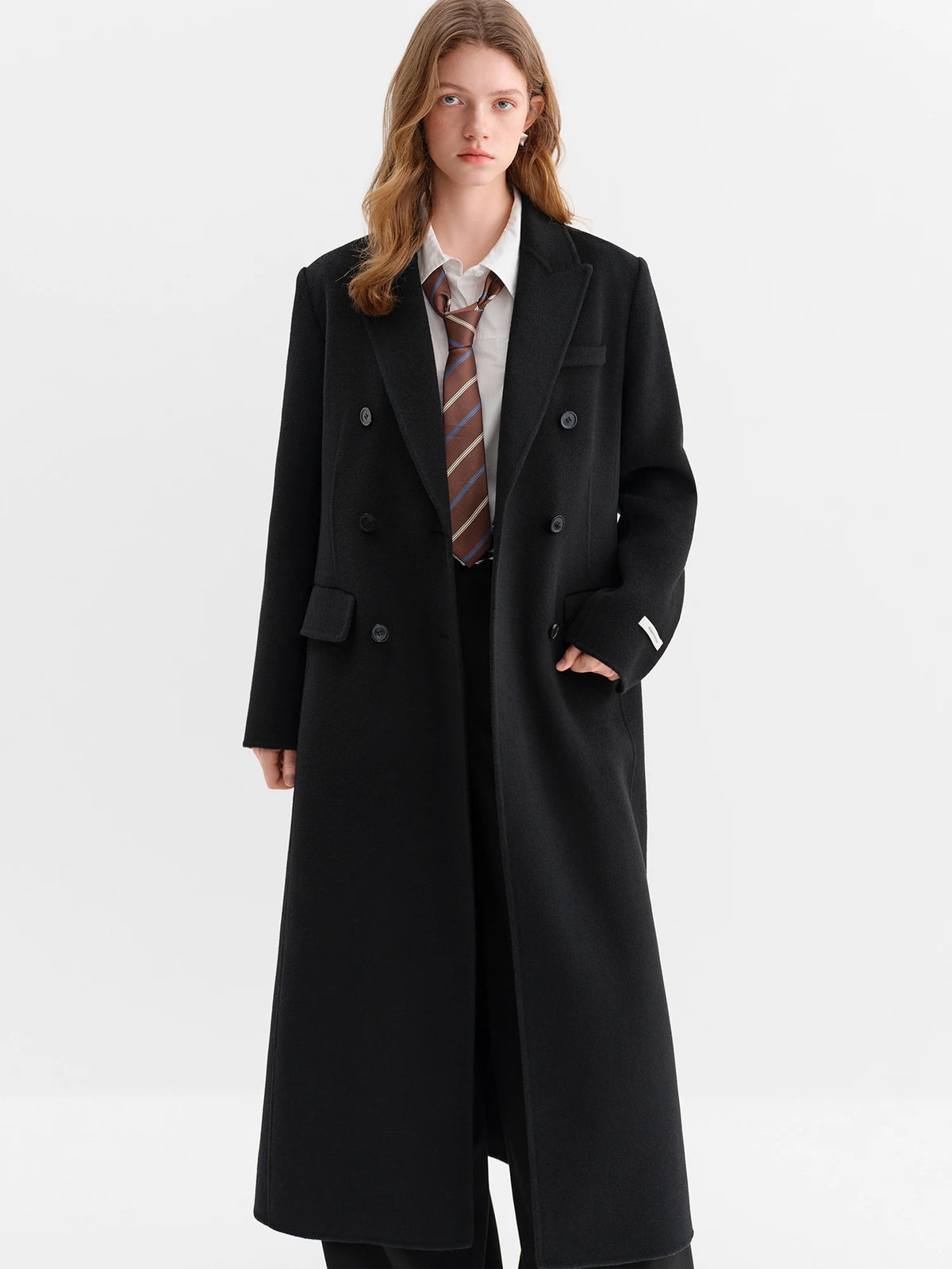 Women's Oversized Wool Coat | Double-Faced Tweed Winter Outerwear