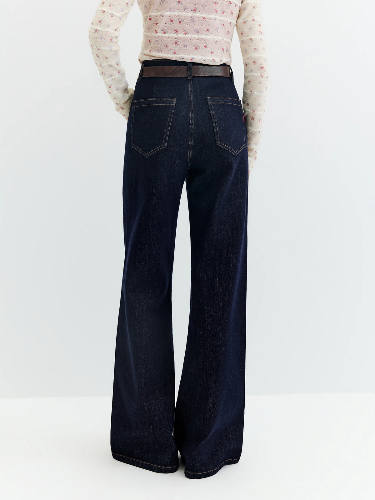 Women's Mid-Waisted Flared Jeans - Retro Slim Cotton Denim Pants