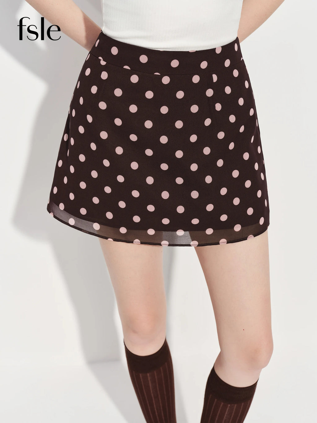 High Waist Polka Dot Mini Skirt - Retro Coquette A-Line Party Wear