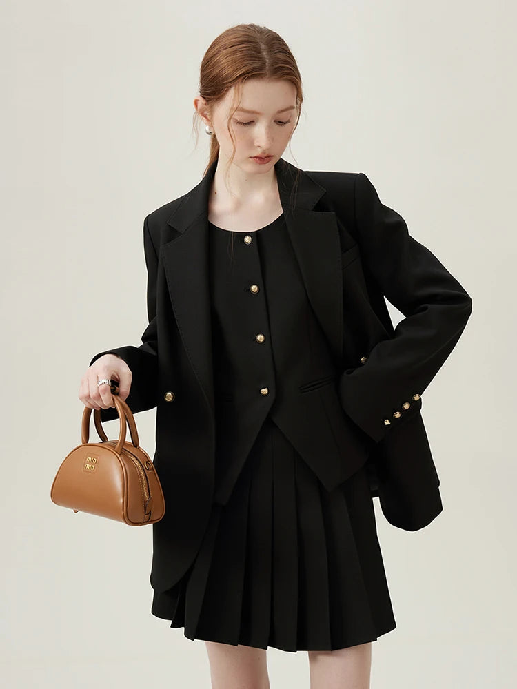 FSLE Women's Formal Blazer Suit Set - Office Lady Professional Wear
