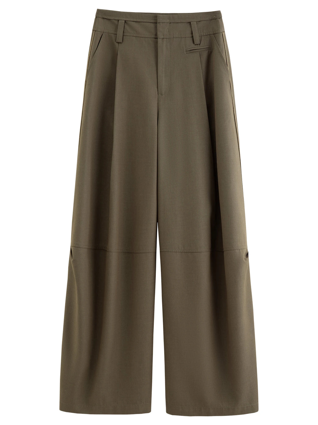 FSLE Women's Wool-Blend High-Waist Balloon Trousers - Office Pants