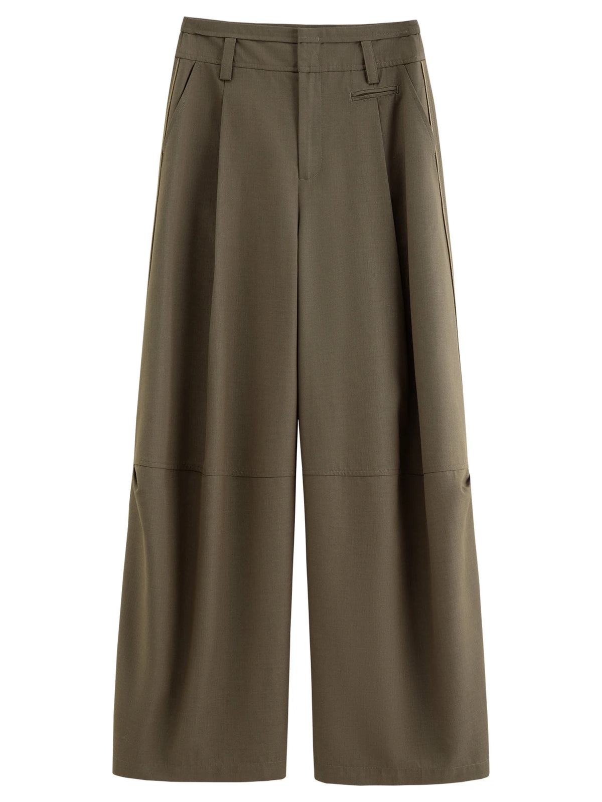 FSLE Women's Wool-Blend High-Waist Balloon Trousers - Office Pants