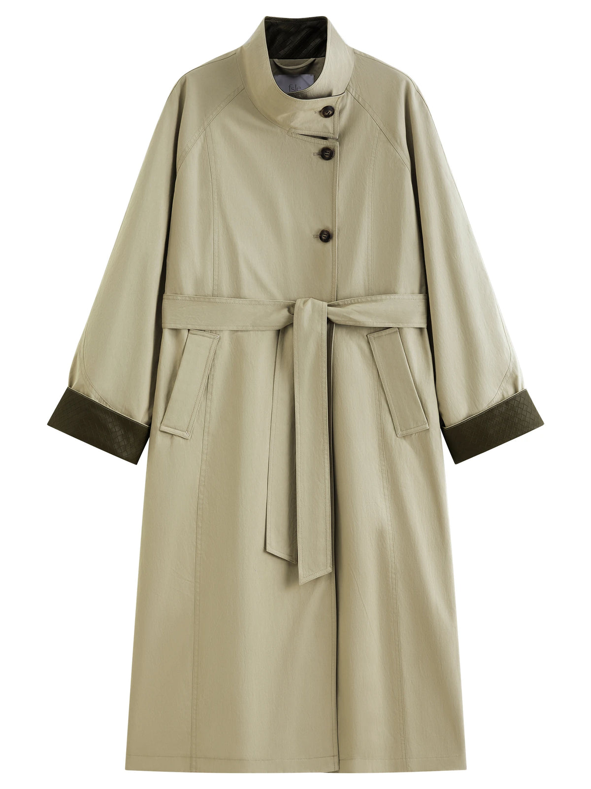 Women's Cropped Trench Coat - Minimalist Belted Urban Chic Jacket