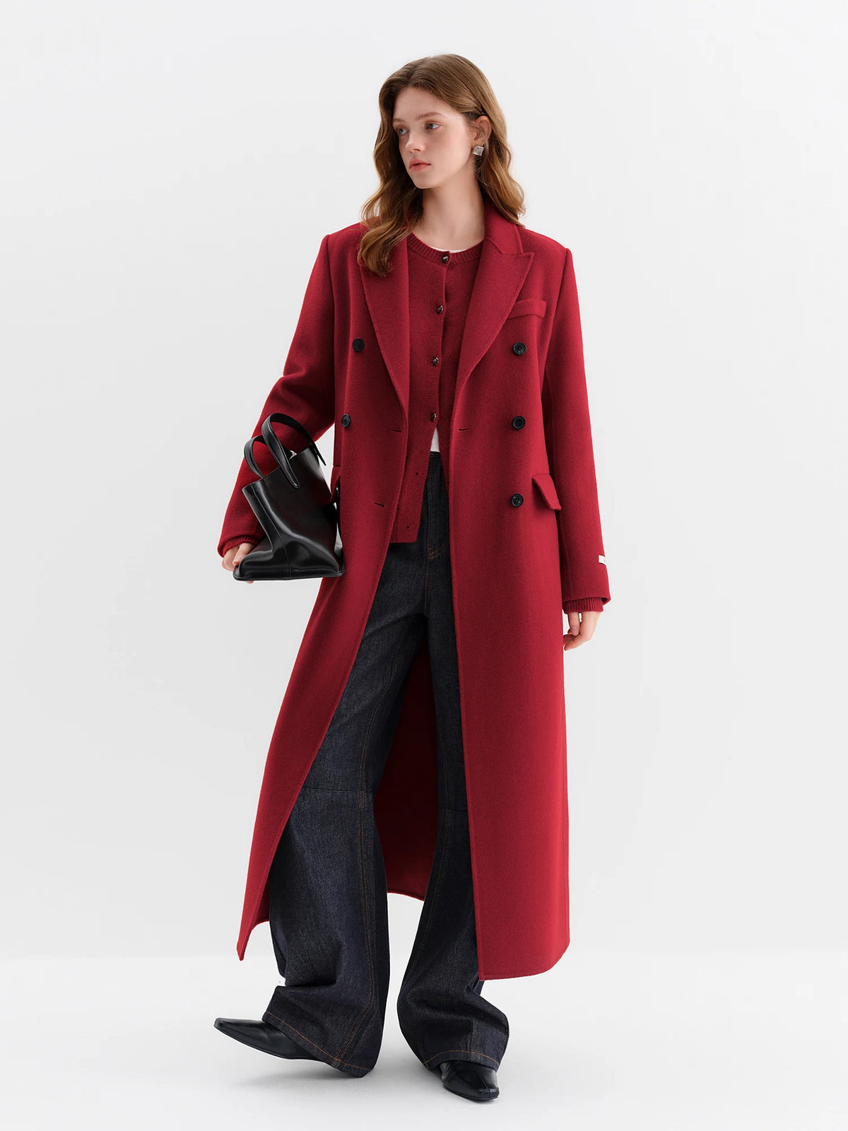 Women's Oversized Wool Coat | Double-Faced Tweed Winter Outerwear