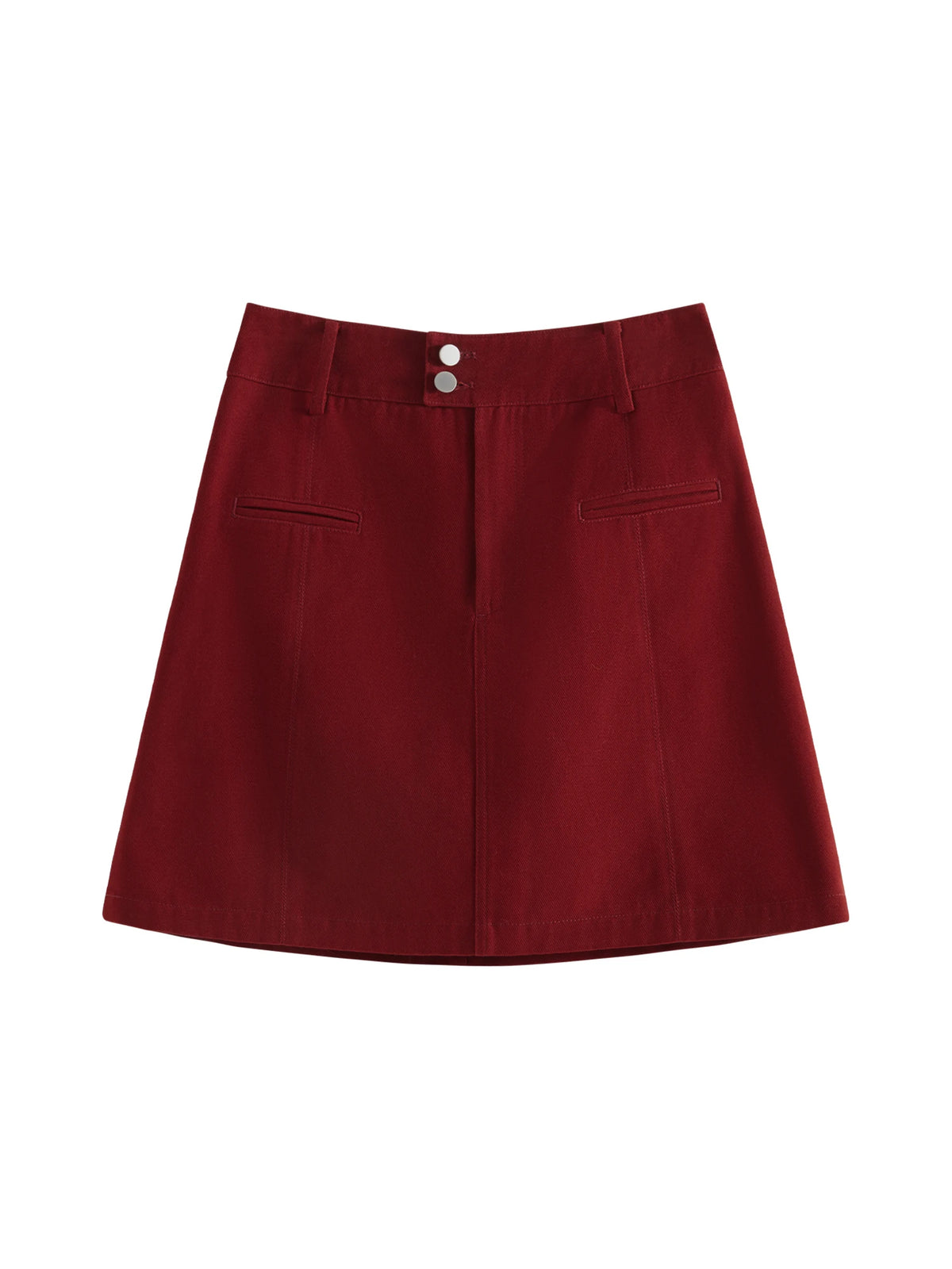 FSLE Women's High Waist Twill Denim Mini Skirt - Retro Cotton Skirt