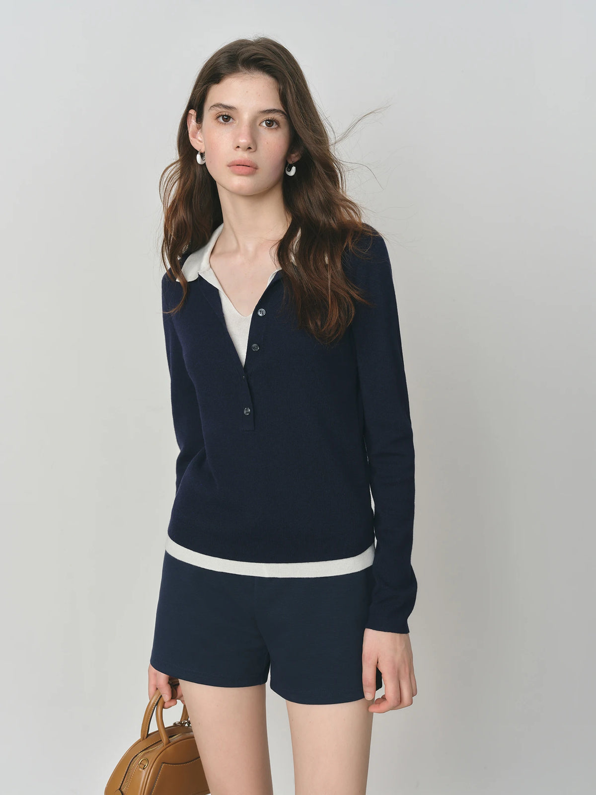 Women's Cable Knit Sweater - Vintage Color Block Fake Two-Piece Top
